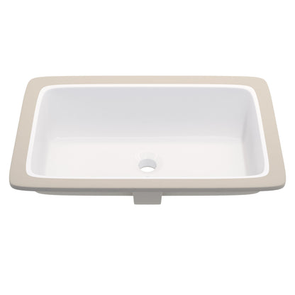 Rectangular Undermount White Porcelain Sink with Overflow, NP-U233921