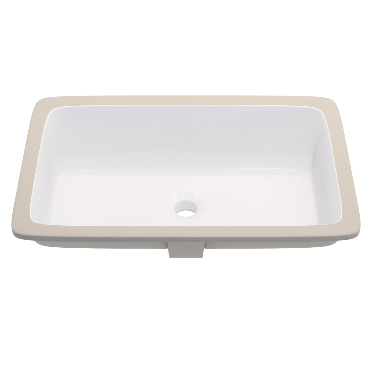 Rectangular Undermount White Porcelain Sink with Overflow, NP-U233921
