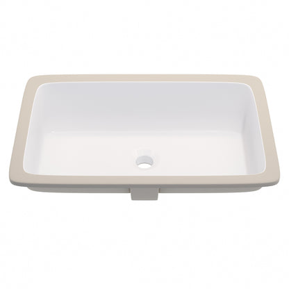 Rectangular Undermount White Porcelain Sink with Overflow, NP-U233921