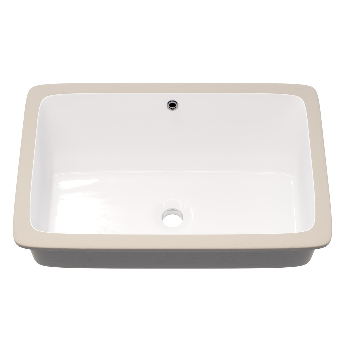 Rectangular Undermount White Porcelain Sink with Overflow, NP-U233921