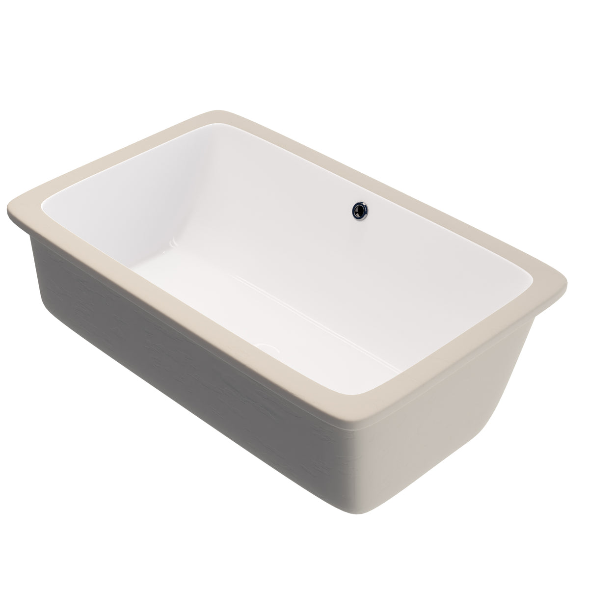 Rectangular Undermount White Porcelain Sink with Overflow, NP-U233921