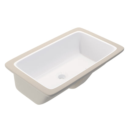 Rectangular Undermount White Porcelain Sink with Overflow, NP-U233921