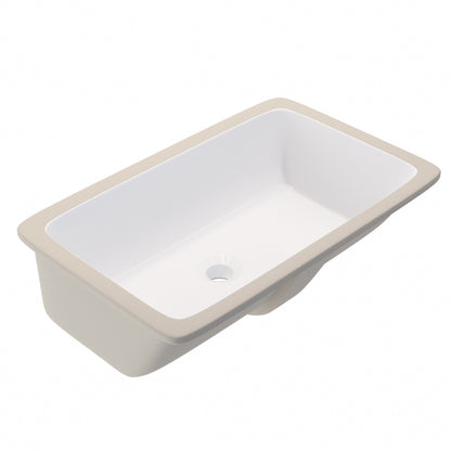 Rectangular Undermount White Porcelain Sink with Overflow, NP-U233921