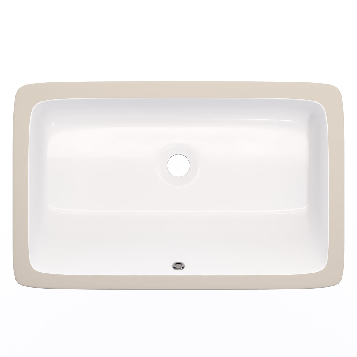 Rectangular Undermount White Porcelain Sink with Overflow, NP-U233921