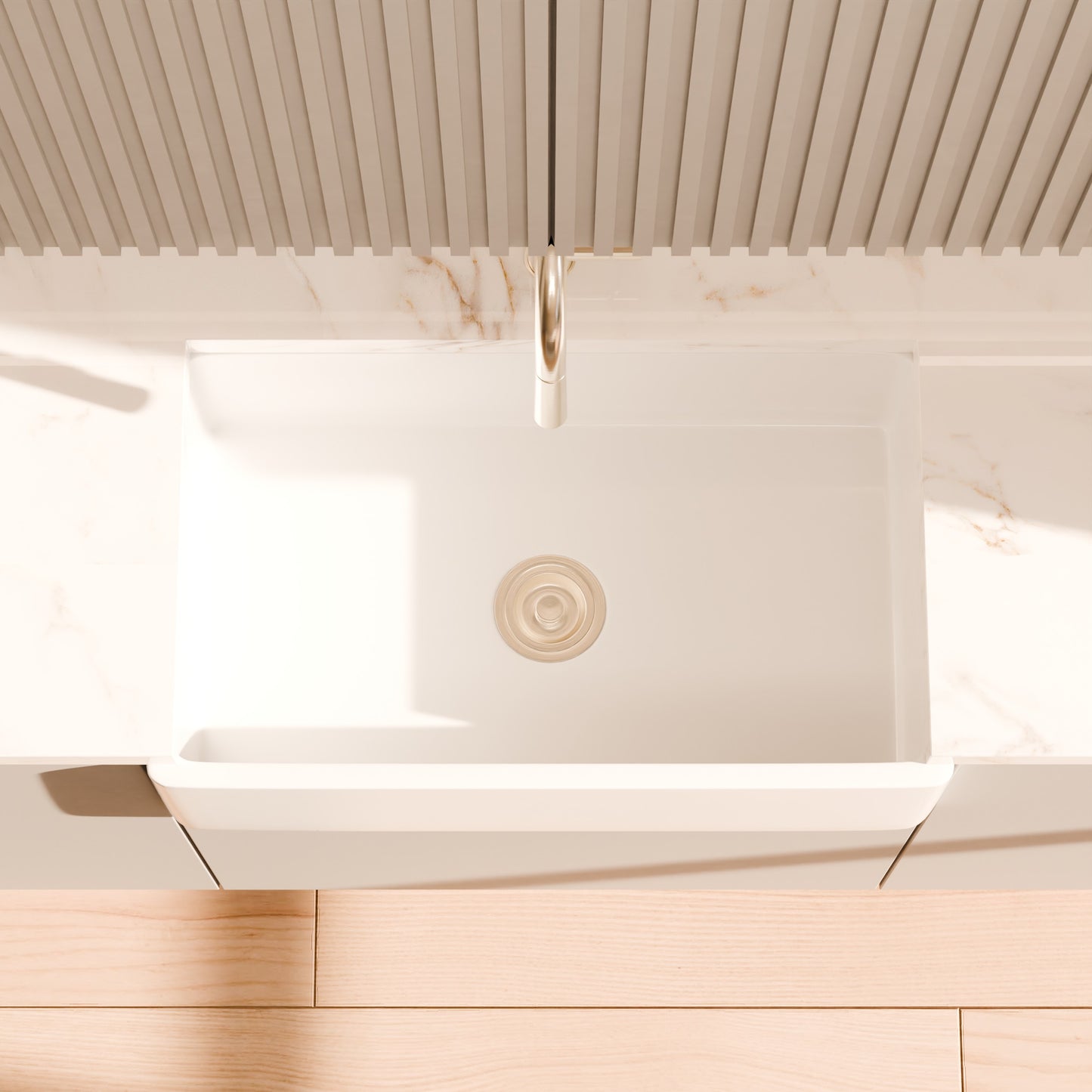 30-Inch Single Bowl Farmhouse Porcelain Kitchen Sink w/Apron, NPK-304923