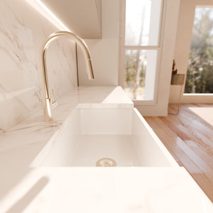 30-Inch Single Bowl Farmhouse Porcelain Kitchen Sink w/Apron, NPK-304923