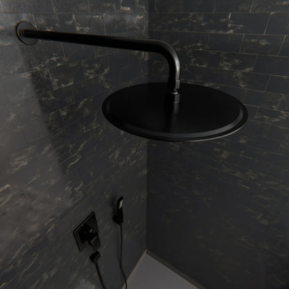 Novatto 10-inch round rainfall shower head for shower and bathtub, featuring a sleek chrome finish and multiple spray settings.