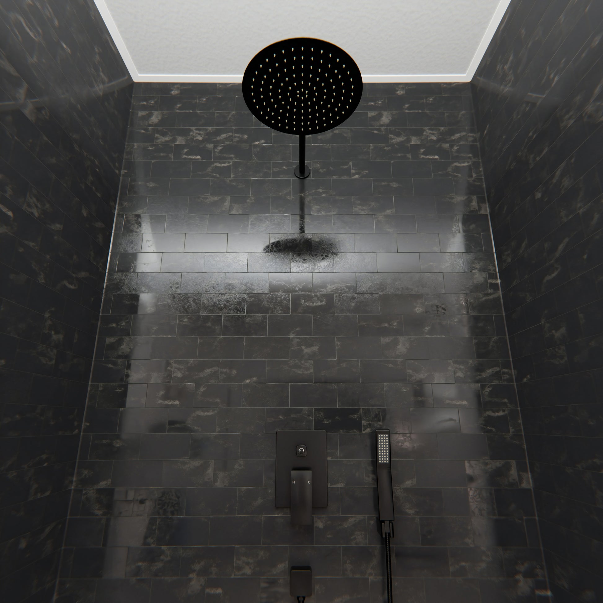 Novatto 10-inch round rainfall shower head for shower and bathtub, showcasing a sleek chrome finish and multi-jet spray pattern.
