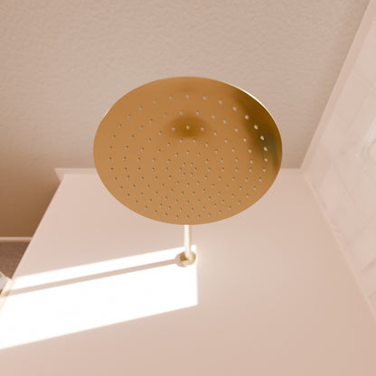 Novatto 10-inch round rainfall shower head for shower and bathtub, featuring a sleek design and multiple spray settings.