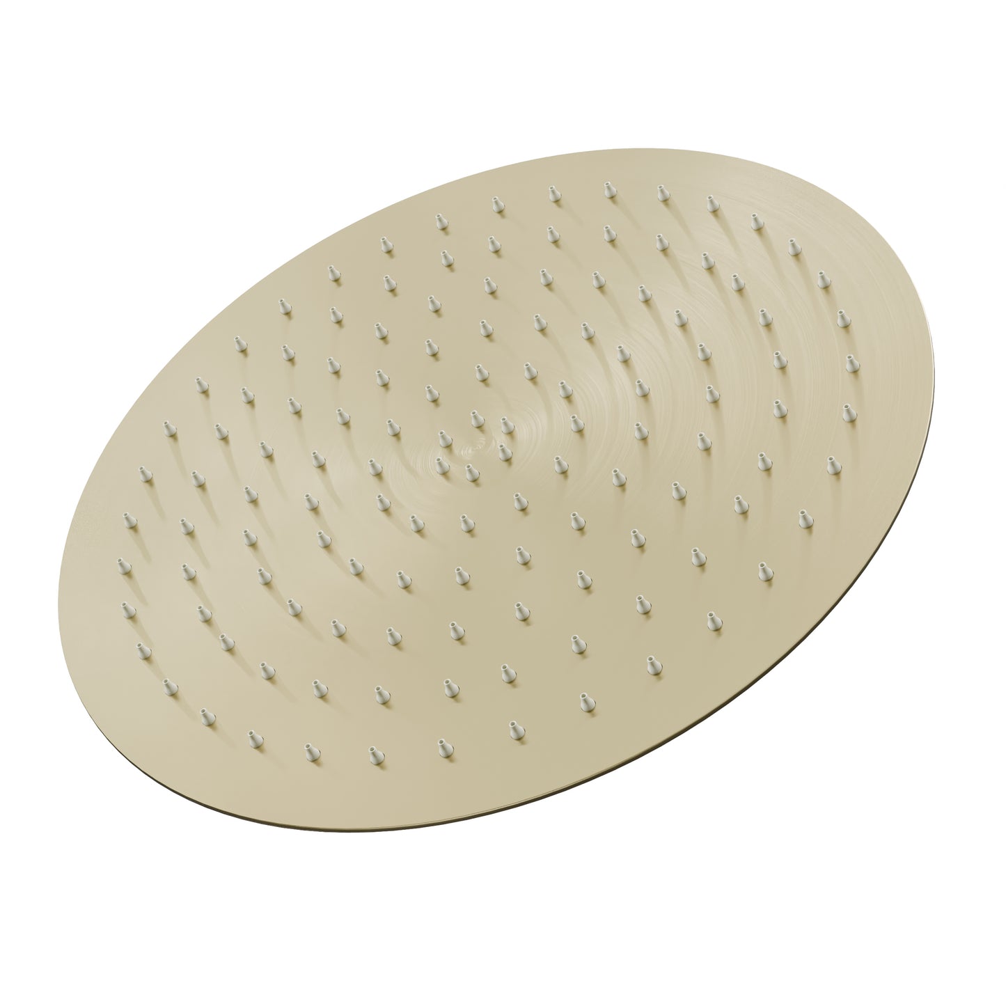 Novatto 10-inch round rainfall shower head with sleek design, ideal for shower and bathtub use, showcasing water flow and polished finish.