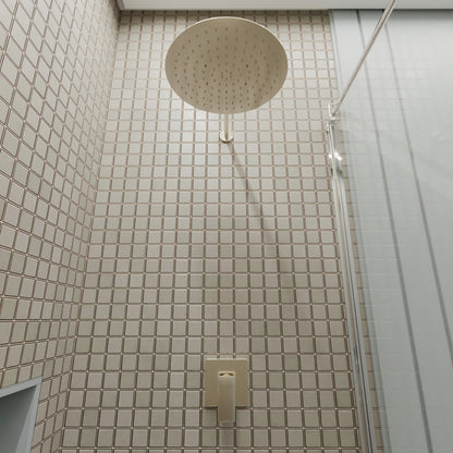 Novatto 12-inch round rainfall shower head, shower and bathtub series, with a sleek chrome finish and multiple spray settings.