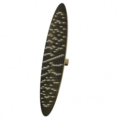 Round rainfall shower head by Novatto, 12-inch diameter, modern design perfect for shower and bathtub use.
