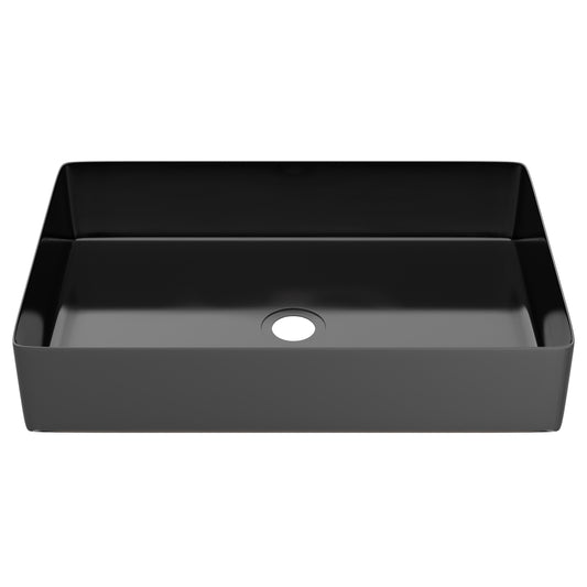 Rectangular Stainless Steel Vessel Bathroom Sink in Gun Metal Black NSRV-023GM