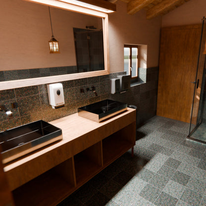 Rectangular Stainless Steel Vessel Bathroom Sink in Gunmetal Black NSRV-023GM