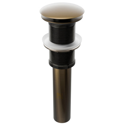 Novatto PUD Series pop-up drain without overflow, bathroom sink accessory, chrome finish, sleek and functional plumbing component.