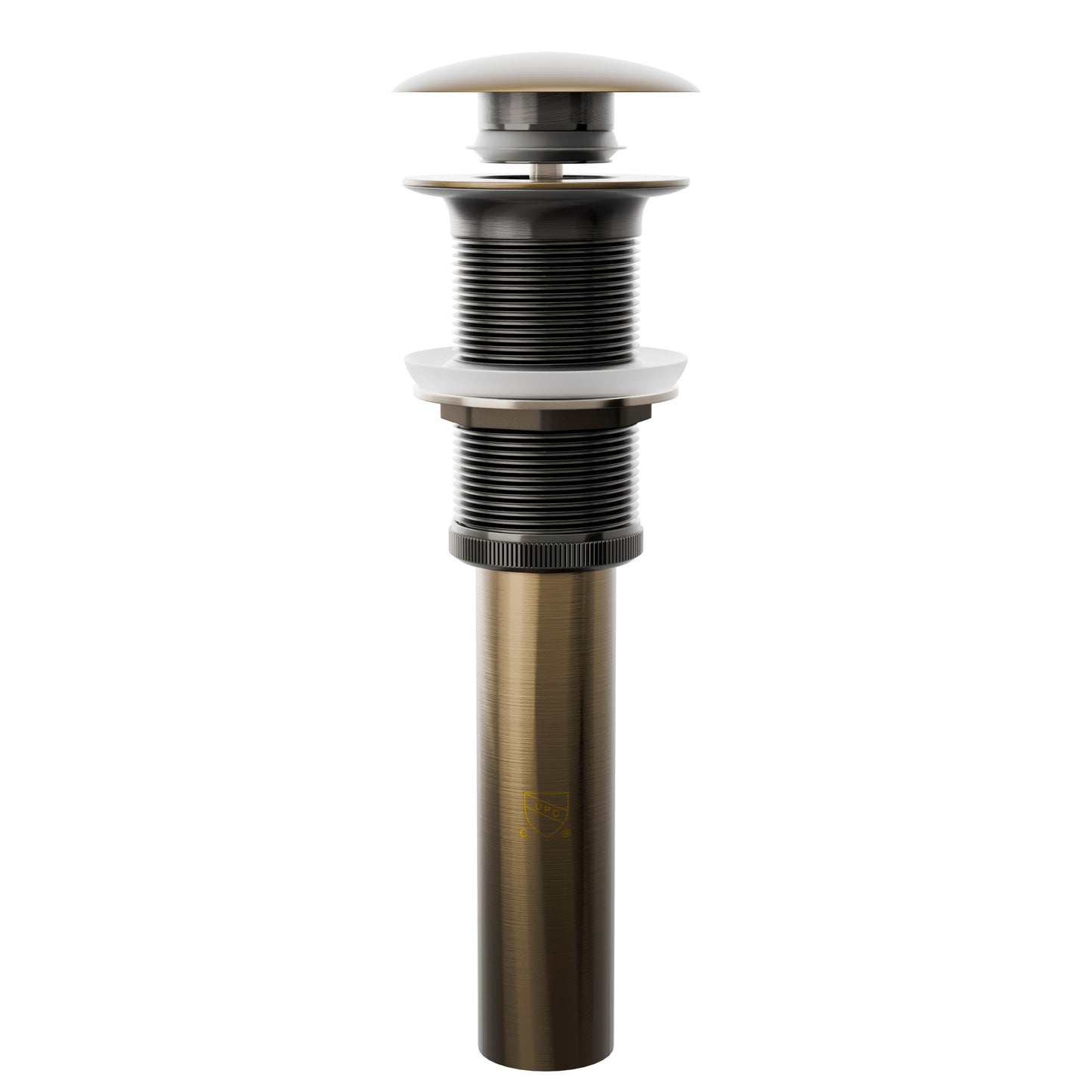 Novatto PUD Series pop-up drain without overflow, bathroom sink accessory featuring a sleek chrome finish and durable construction.