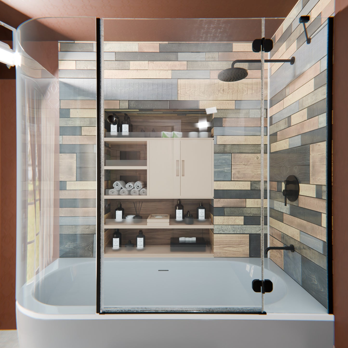 RADIANCE Shower and Bathtub Combo Set with Rough-in Valve - TBS-18015-TS Series