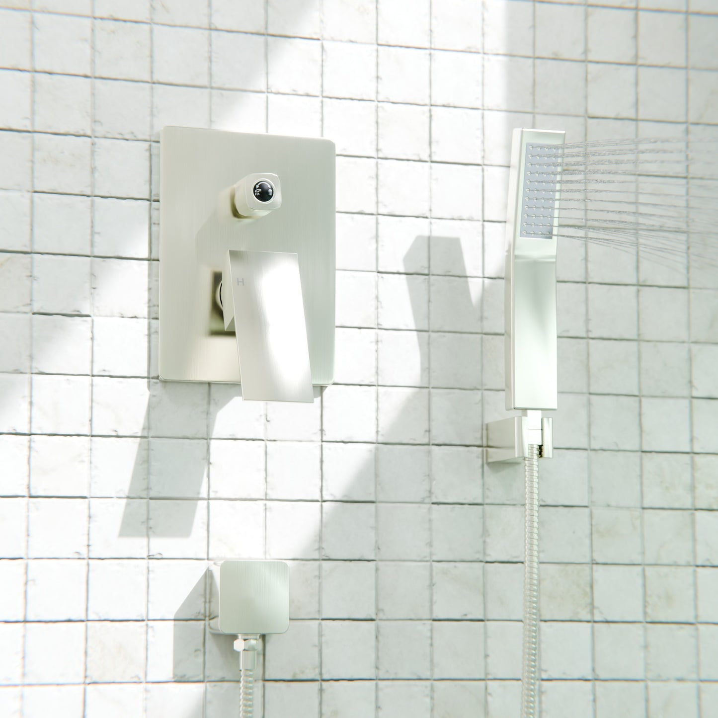 MODERN Shower Set with Rough-in Valve and Wand - TBS-18025 Series