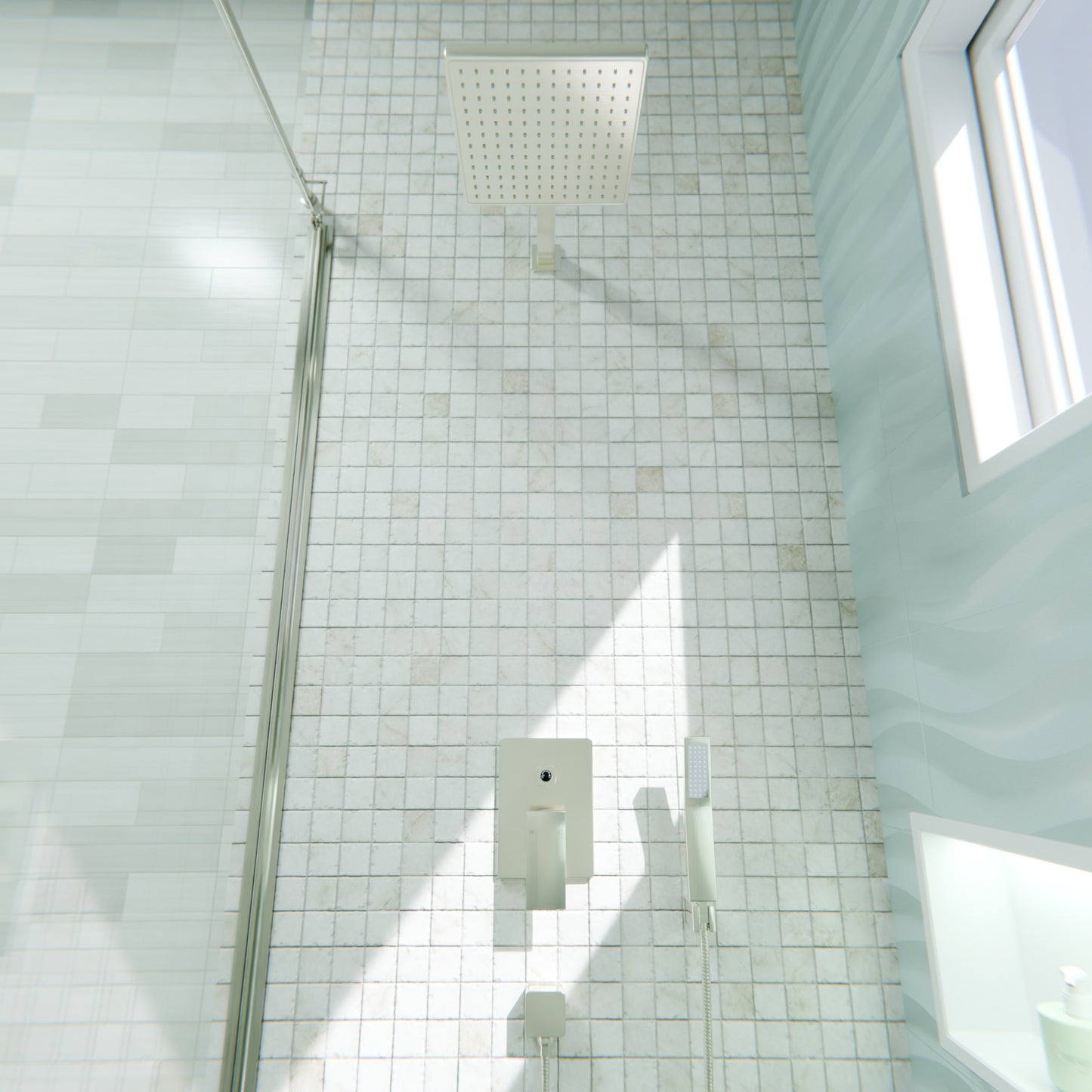 MODERN Shower Set with Rough-in Valve and Wand - TBS-18025 Series