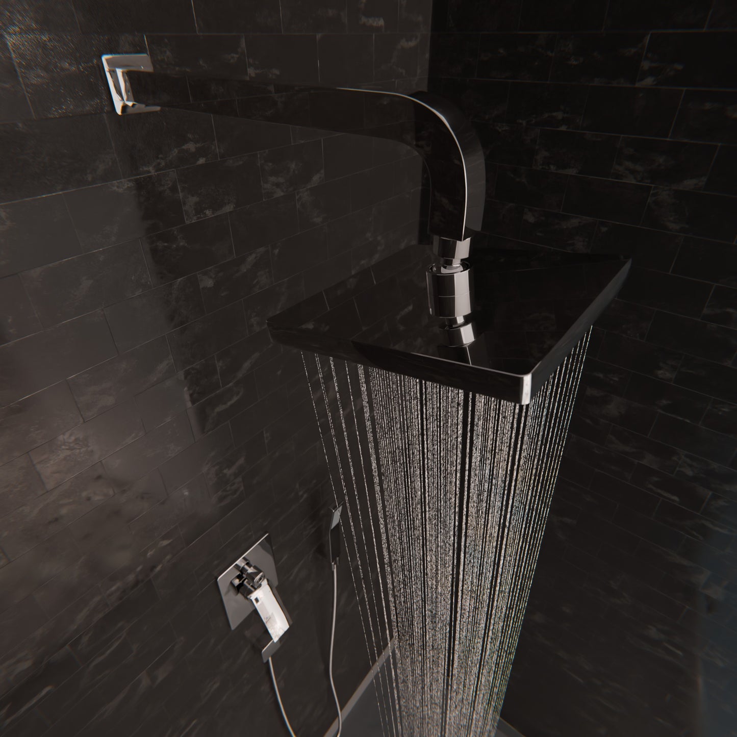 MODERN Shower Set with Rough-in Valve and Wand - TBS-18025 Series