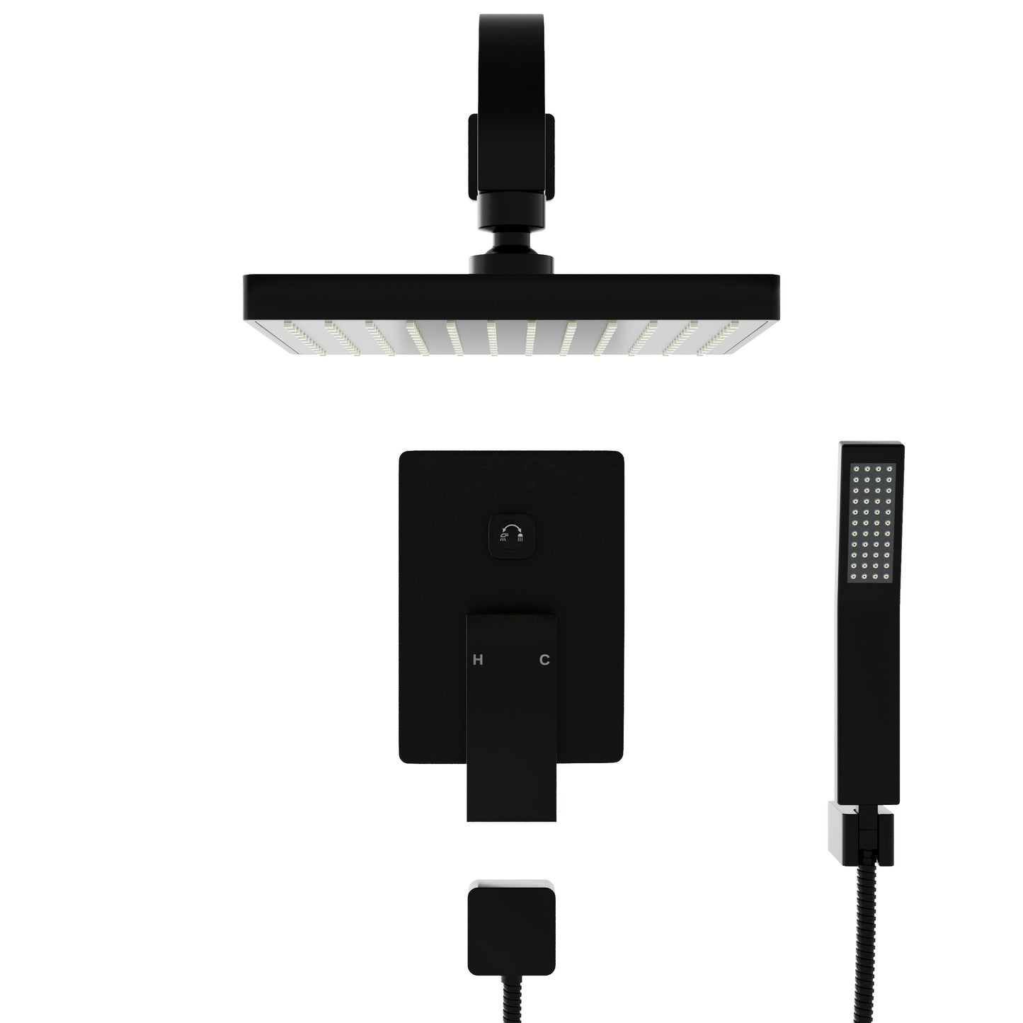 MODERN Shower Set with Rough-in Valve and Wand - TBS-18025 Series