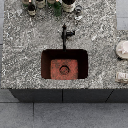 Rectangle Hammered Copper Bar Sink, TCB-002AN