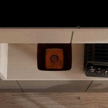 Square Hammered Copper Bar Sink, TCB-003AN