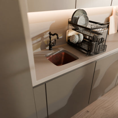 Square Hammered Copper Bar Sink, TCB-003AN
