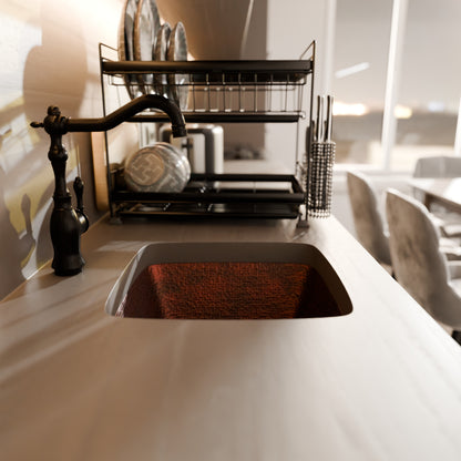 Square Hammered Copper Bar Sink, TCB-003AN