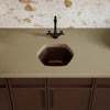 Hexagon Hammered Copper Bar Sink, TCB-004AN