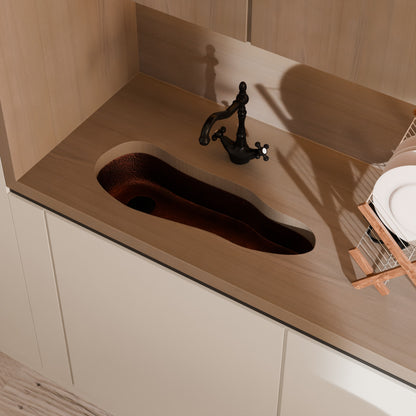 Cayenne River Hand-Hammered Copper Bar Sink, TCB-009AN