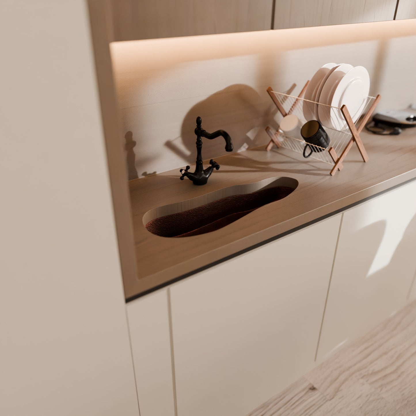 Cayenne River Hand-Hammered Copper Bar Sink, TCB-009AN