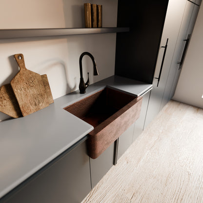 Open Farmhouse Copper Kitchen Sink, TCK-001AN