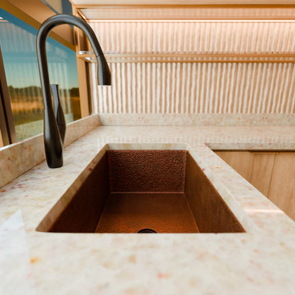 Open Single Bowl Undermount Copper Kitchen Sink, TCK-002AN