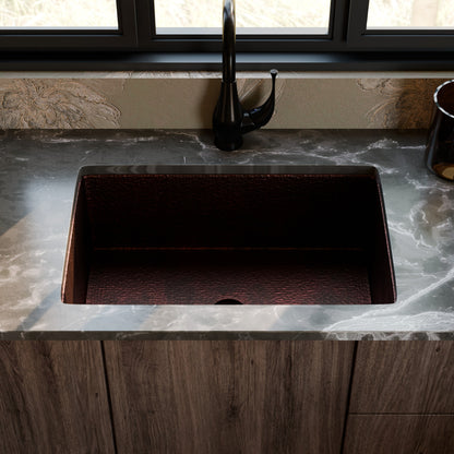 Open Single Bowl Undermount Copper Kitchen Sink, TCK-002AN