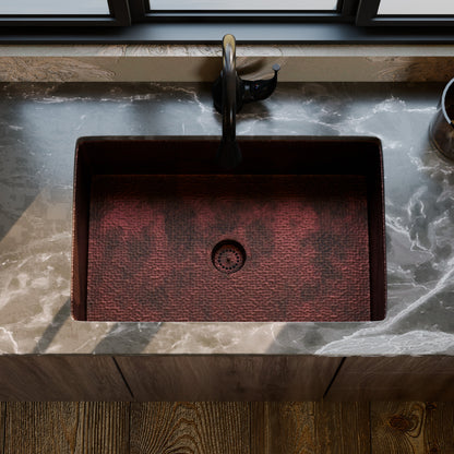 Open Single Bowl Undermount Copper Kitchen Sink, TCK-002AN