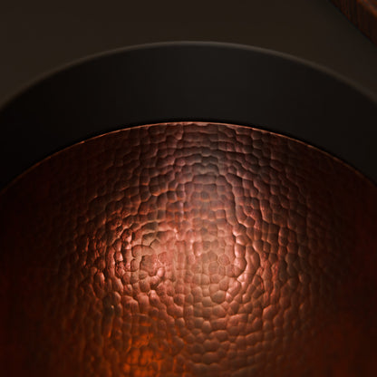 Small Oval Copper Undermount Bath Sink in Antique TCU-004AN