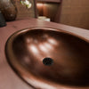Small Oval Copper Drop-in Bath Sink in Antique TCU-005AN