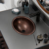 Small Oval Copper Drop-in Bath Sink in Antique TCU-005AN