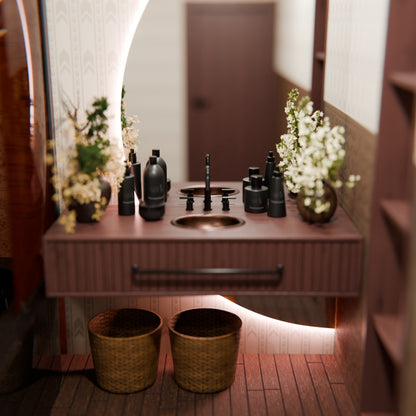 Small oval copper drop-in bath sink by Novatto in antique finish, featuring a transitional bathroom style and durable copper construction.