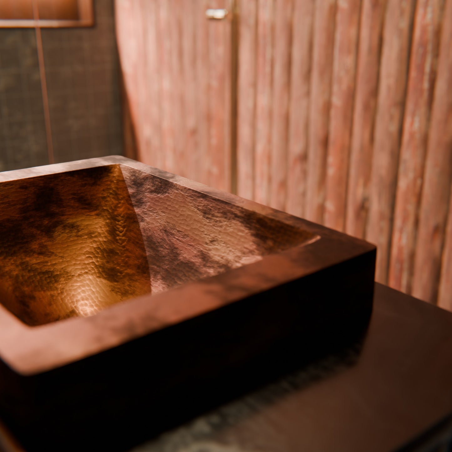 Rectangular Copper Drop-In Bath Sink in Natural TCU-013NA