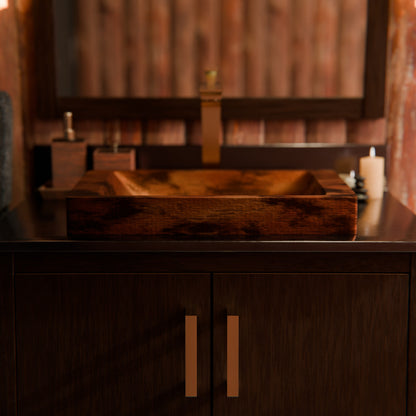 Rectangular Copper Drop-In Bath Sink in Natural TCU-013NA