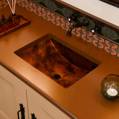 Rectangular Concave Copper Bath Sink in Natural TCU-018NA