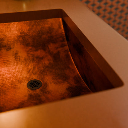 Rectangular Concave Copper Bath Sink in Natural TCU-018NA