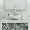Mini 12" Silver Foiled Round Glass Vessel Bath Sink, TIG-7032-12