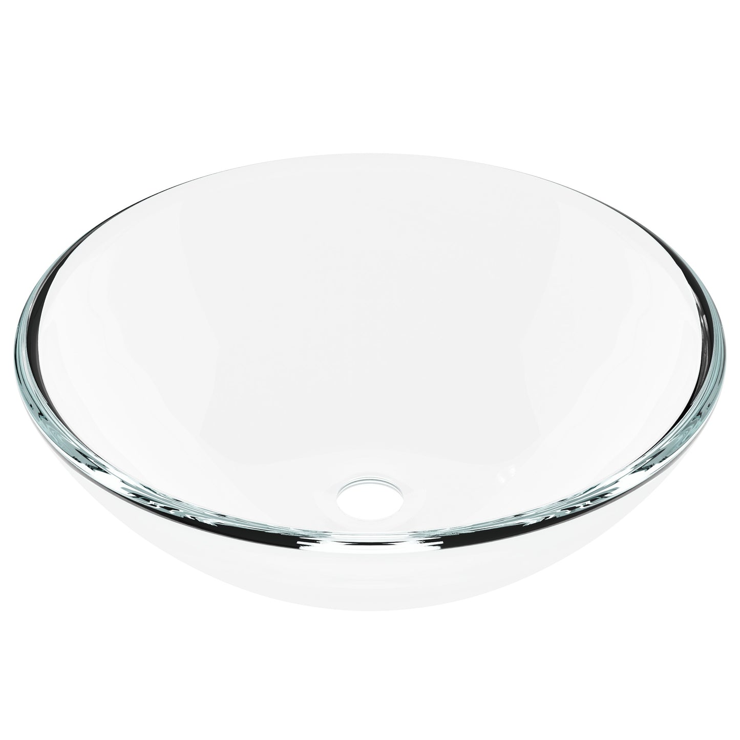 Clear Round Tempered Glass Vessel Bathroom Sink TIG-8048