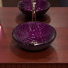 Hand Painted Purple Glass Bathroom Vessel Sink TIG-8123P