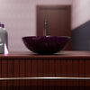 Hand Painted Purple Glass Bathroom Vessel Sink TIG-8123P