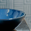 Mini 12" Blue Foiled Round Glass Vessel Bath Sink, TIG-S132-12