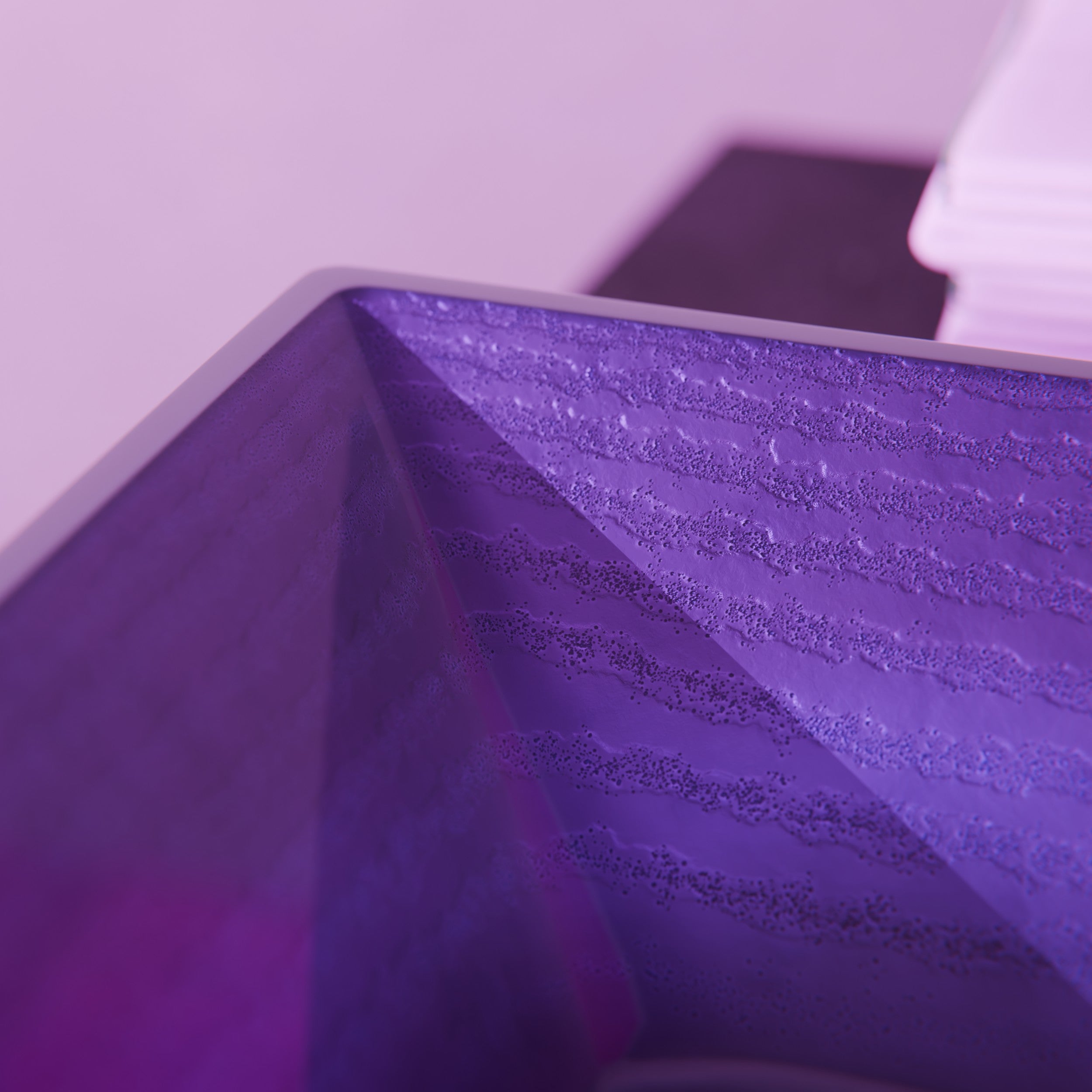 Purple Square Frosted Glass Vessel Bathroom Sink, TIS-286P | Novatto